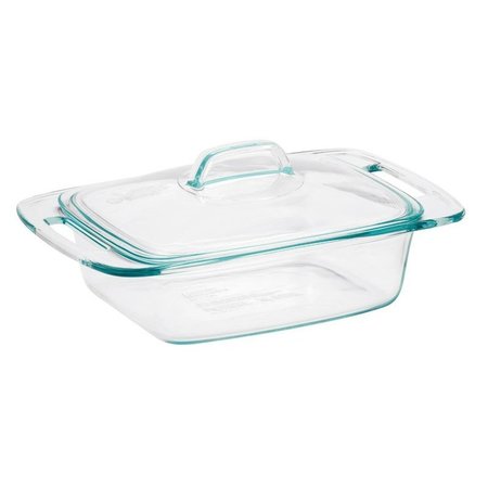PYREX Non-porous Glass Covered Casserole 2  Clear 1085801
